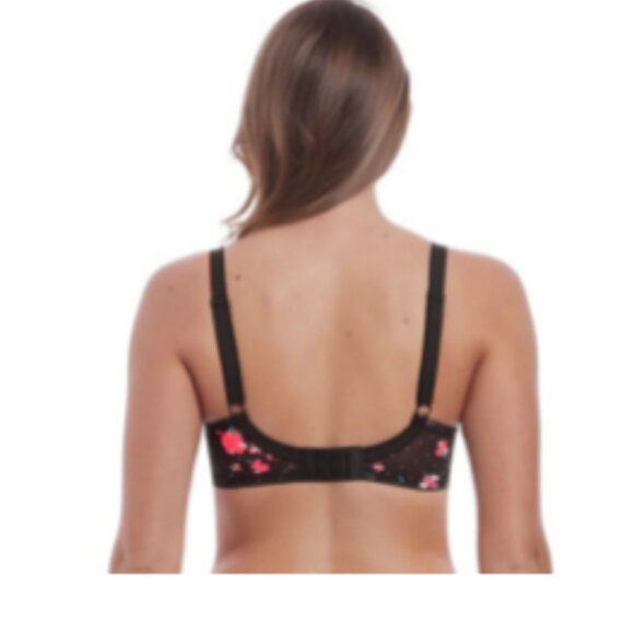 **Freya** Viva Stretch Lace Side Support Bra AA5351 - Black Floral - Picture 2 of 7